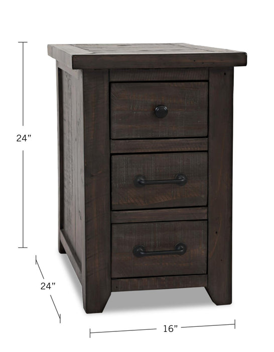 Morgan Chairside Table with USB - Brown
