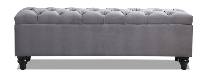 Sage Velvet Bench with Storage