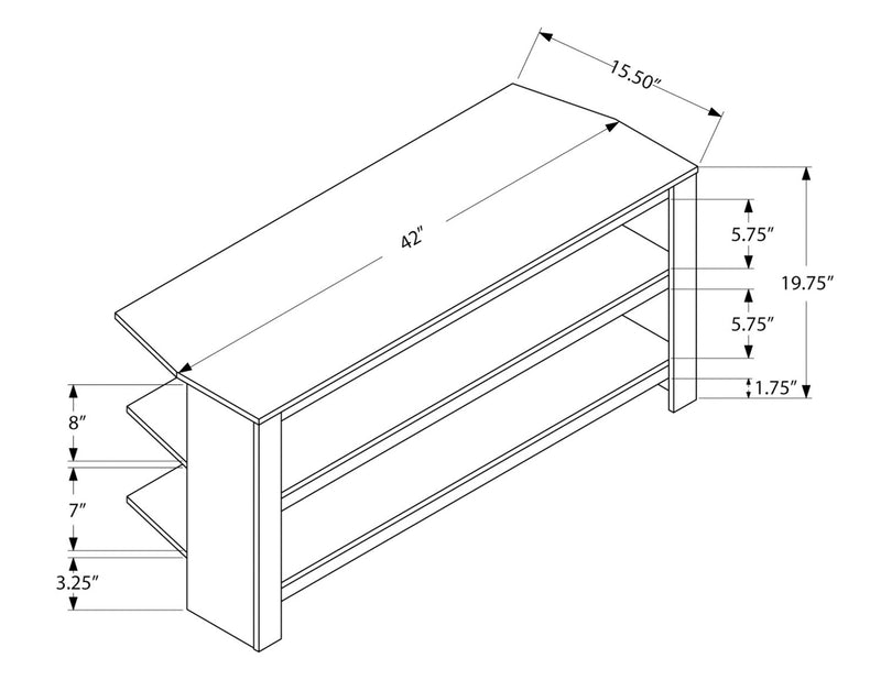 Ira 42” Corner TV Stand - Grey