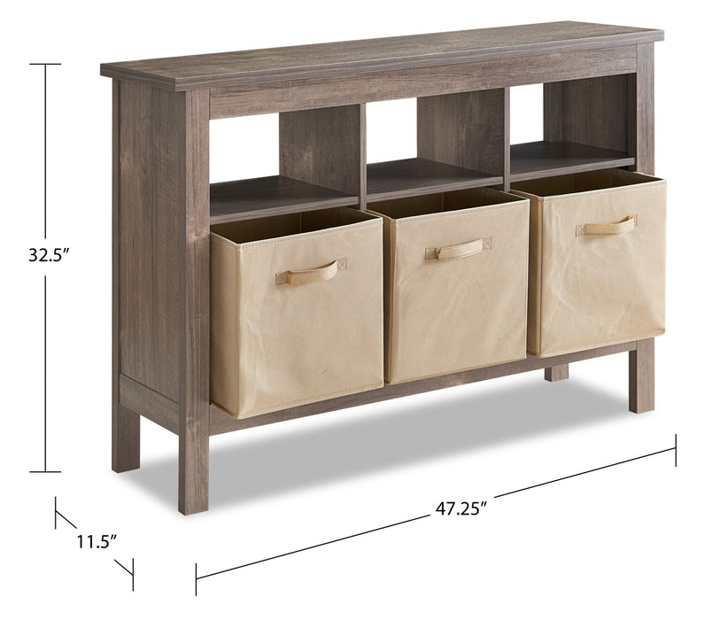 Kimberly Hall Table with Three Baskets - Beige 