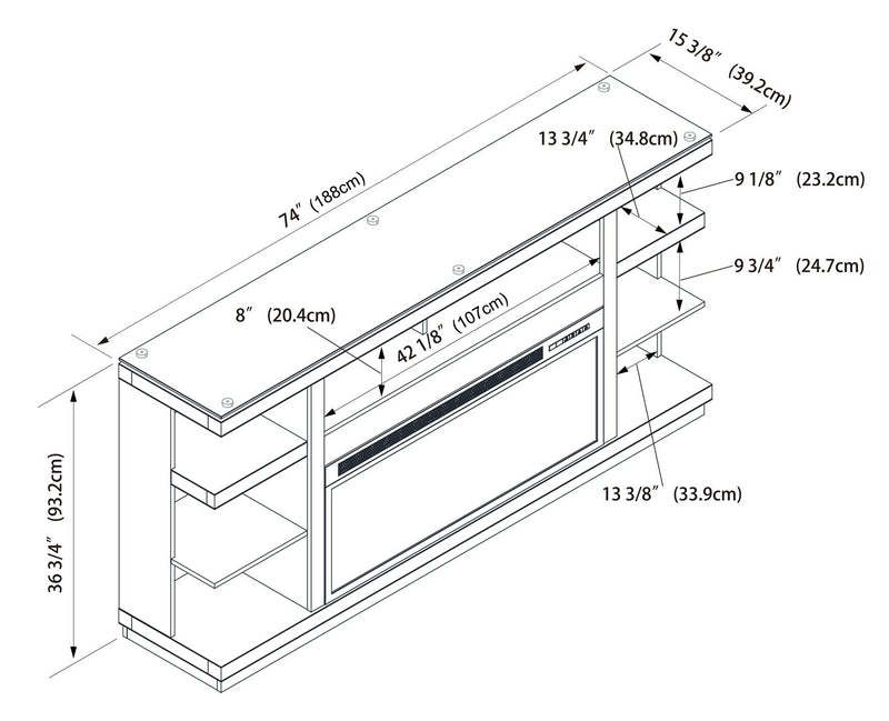 Axel 3-Piece Entertainment Centre with 74\" TV Opening