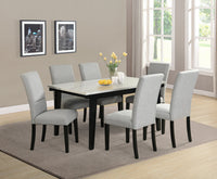 Verona 7pc Dining Set with Table & 6 Chairs, Culture Marbled Top, 60