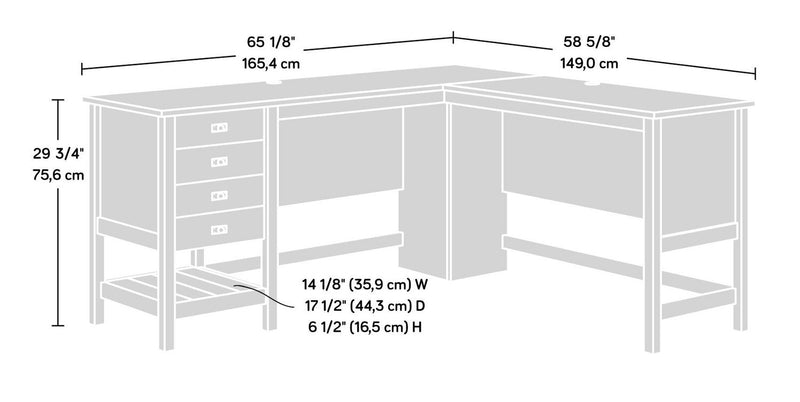 Joana L-Shaped Desk - Soft White 