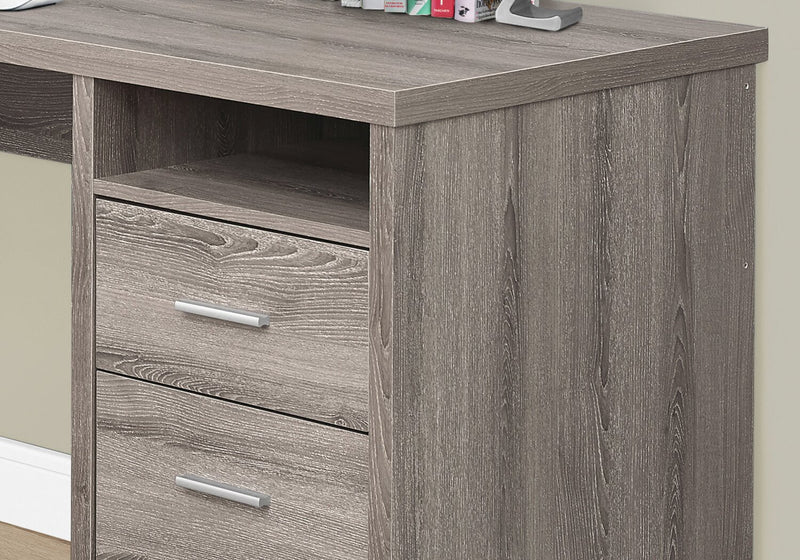 Pollie Reversible L-Shaped Desk - Dark Taupe 