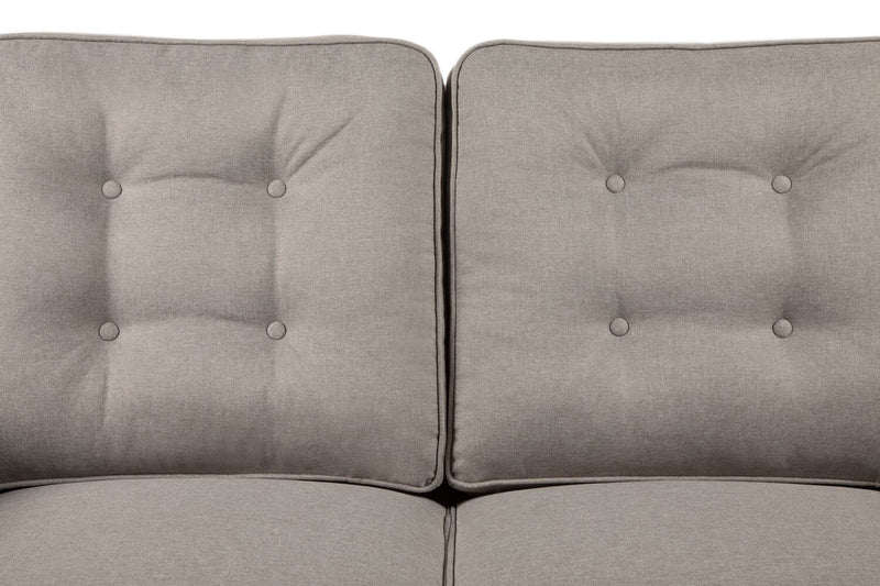 Novalee Linen-Look Fabric Loveseat - Taupe