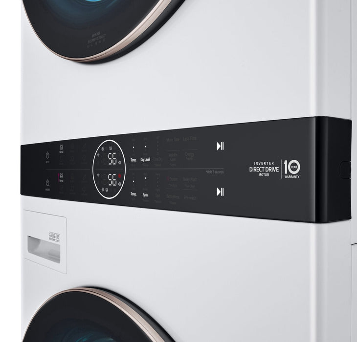 LG 5.2 Washer/7.4 Dryer Cu. Ft. Front-Load High-Efficiency Washtower™ - White - WKE100HWA 