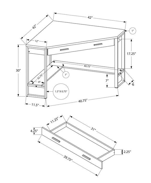 Christiana Corner Desk - Brown