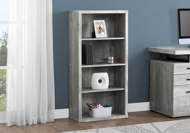 Slade 4-Shelf Bookcase - Grey 