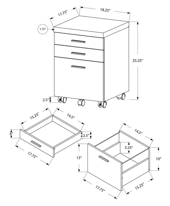 Bruno Filing Cabinet - White 