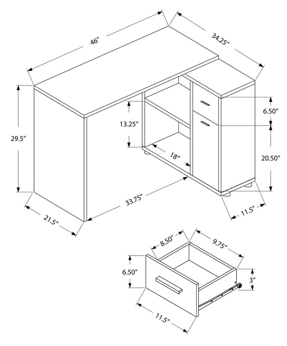 Bristol L-Shaped Desk - Grey