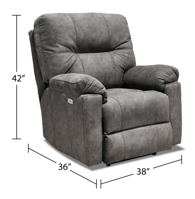 Gybson Polyester Power Recliner - Grey