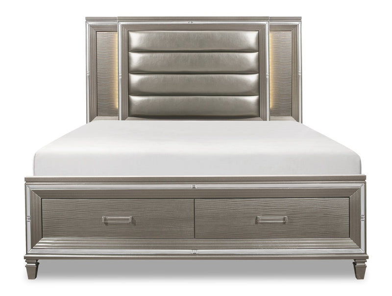 Max King Storage Bed - Silver