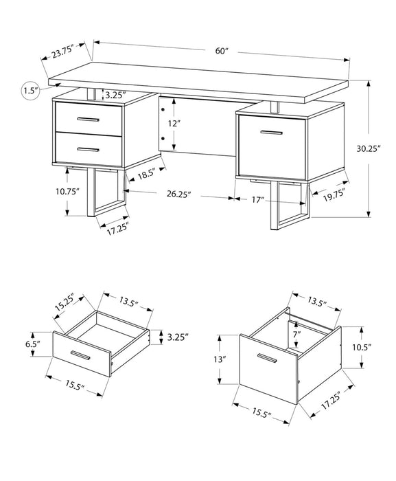 Teagan Reversible Desk - Dark Walnut 