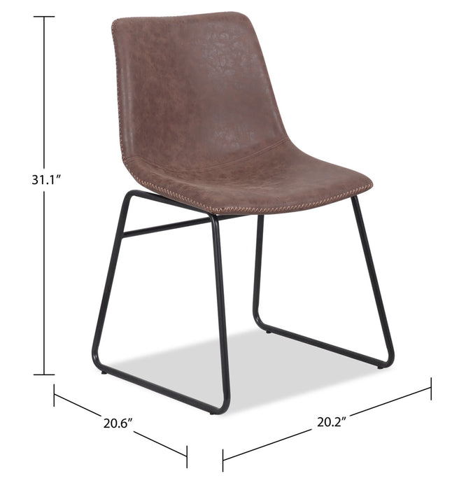 Amos 5-Piece Dining Package with Tess Chairs - Brown