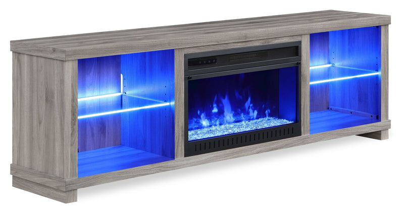 Aurora 72\" TV Stand with Crystal Ember Firebox