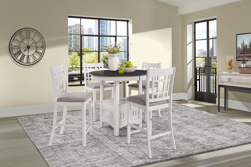 Dena 5-Piece Counter-Height Dining Package - White and Grey