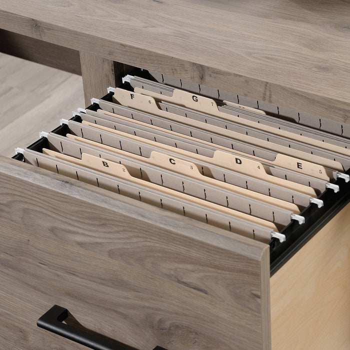 Erick L-Shaped Desk - Laurel Oak 