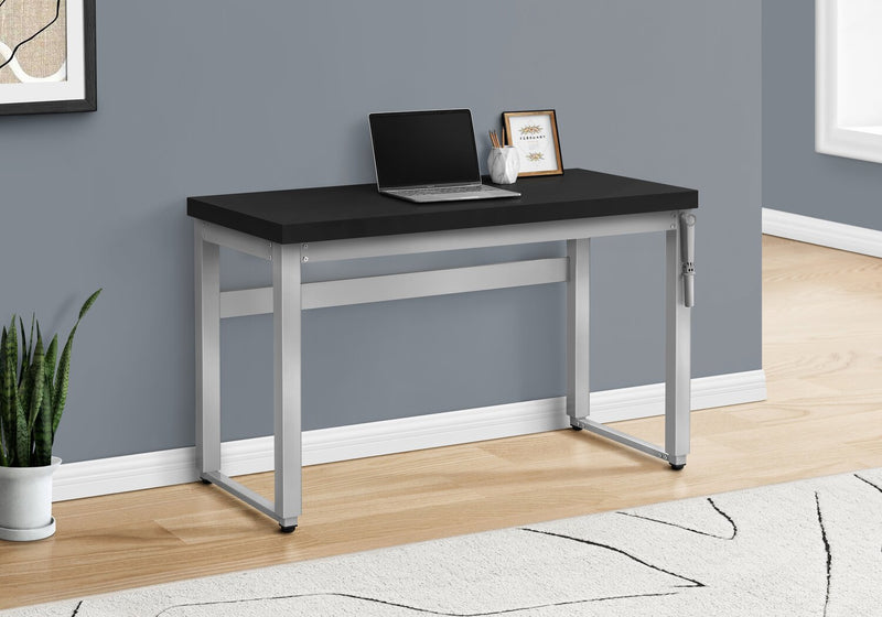 Kai Height-Adjustable Desk - Black/Silver