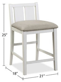 Lane 3pc Counter-Height Dining Set with Table & 2 Chairs, Built-in Shelves & USB, 36.5