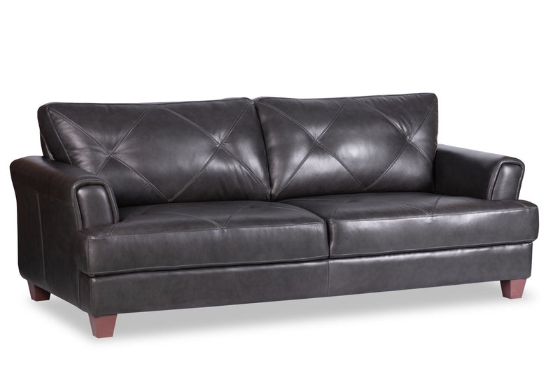 Vita 100% Genuine Leather Sofa - Charcoal