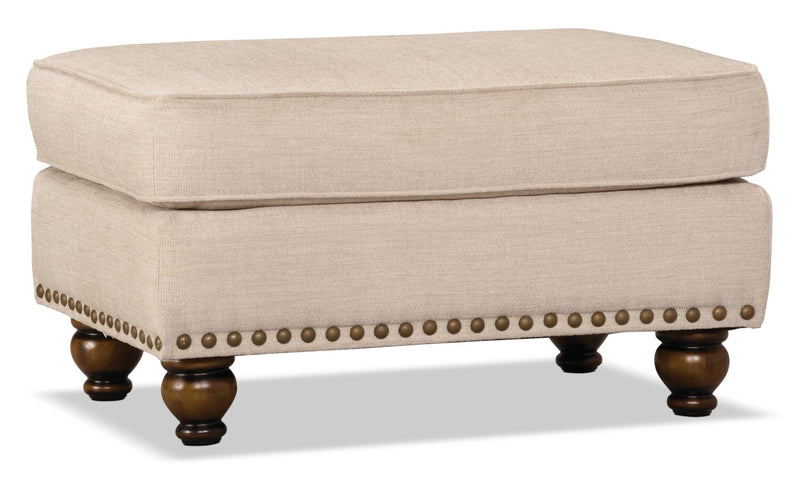 Wynn Chenille Ottoman - Linen