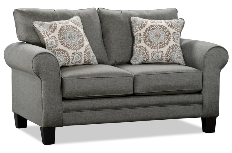 Tula Fabric Loveseat - Steel