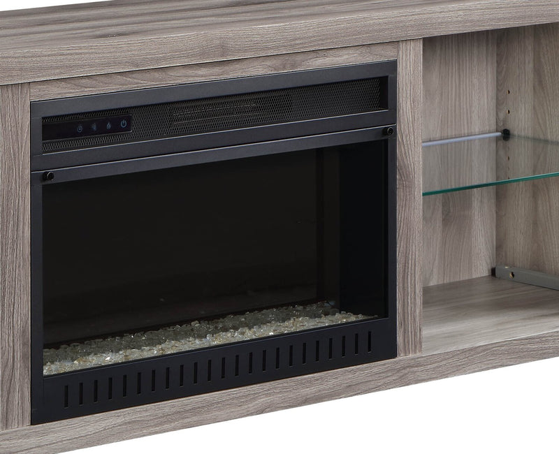 Aurora 72\" TV Stand with Crystal Ember Firebox