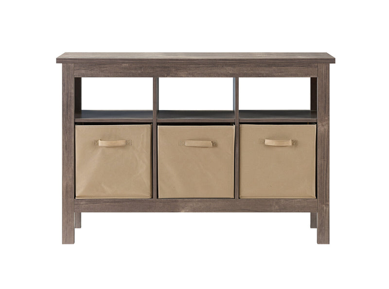 Kimberly Hall Table with Three Baskets - Beige 