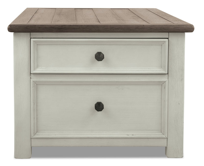 Colby Coffee Table with Lift Top and Casters - White