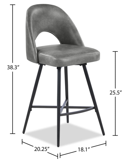 Bay Swivel Counter-Height Stool - Grey