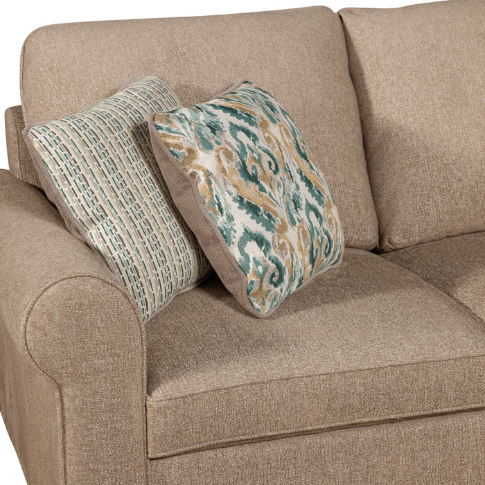 Haven 3-Piece Chenille Right-Facing Sleeper Sectional - Taupe