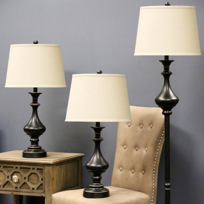Julia 3-Piece Floor and Two Table Lamps Set