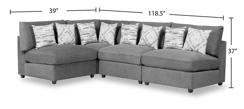 Evolve Left-Facing Sectional - Charcoal