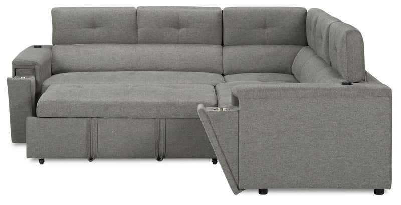 Savvy 2-Piece Left-Facing Linen-Look Sleeper Sectional