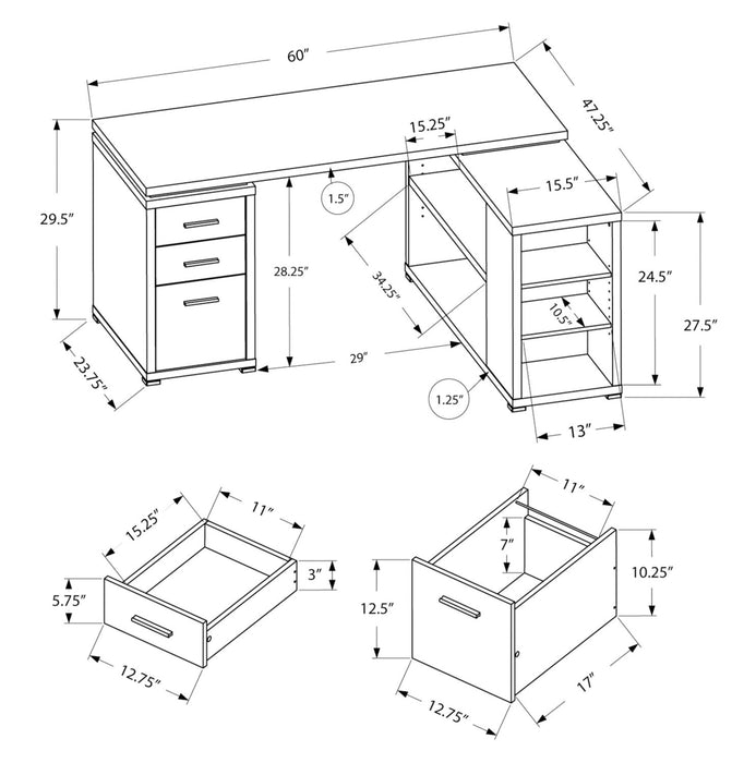 Rickey L-Shaped Corner Desk - Natural 