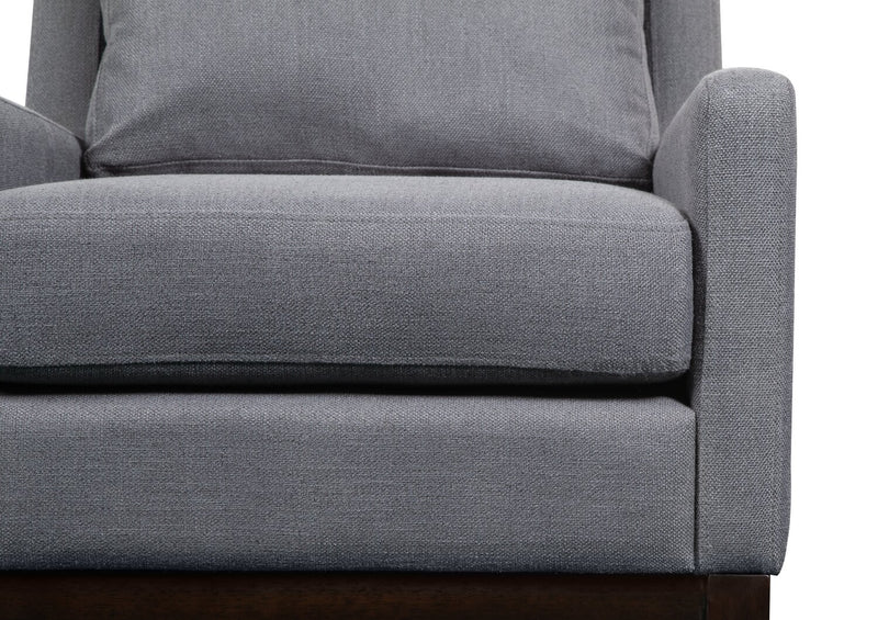 Adel Linen-Look Fabric Accent Chair - Dark Grey