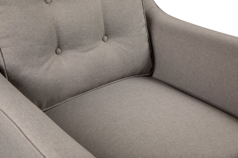 Novalee Linen-Look Fabric Chair - Taupe