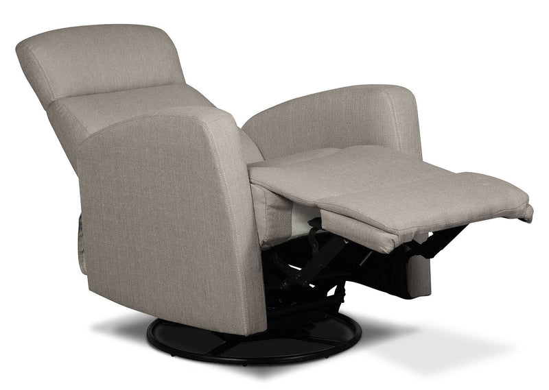 Penny Linen-Look Fabric Swivel Rocker Recliner - Taupe