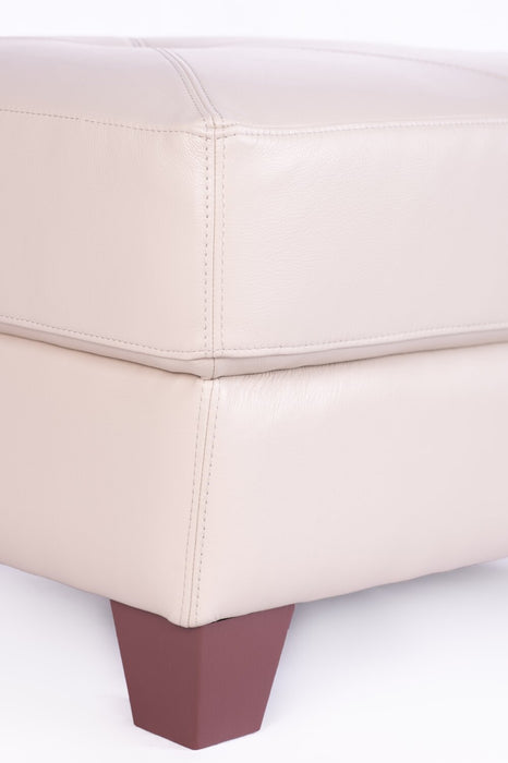 Vita 100% Genuine Leather Ottoman - Smoke