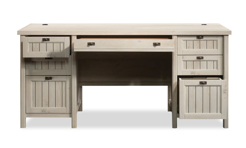 Costa Executive Desk - Chalked Chestnut