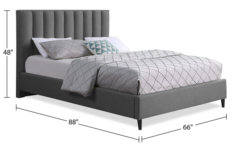 Rain Queen Platform Bed - Grey
