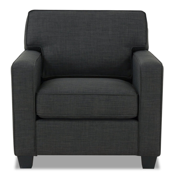 Sawyer Linen-Look Fabric Chair - Charcoal Grey