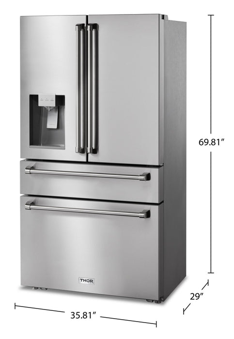Thor Kitchen 22 Cu. Ft. Counter-Depth French-Door Refrigerator - TRF3601FD