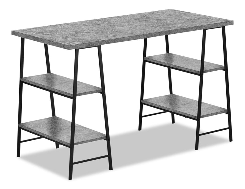 Jonnie Desk - Grey Stone-Look 