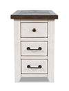 Morgan Chairside Table with USB - White