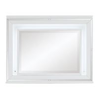 Max Bedroom Dresser Mirror with LED Light, Glam - White 