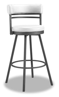 Mila Counter-Height Stool with Swivel Seat & Vegan Leather Fabric, 25