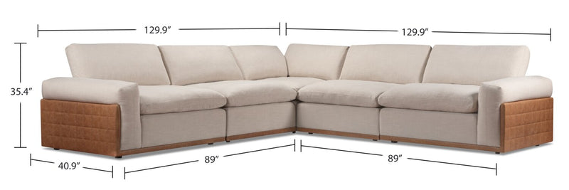 Avalon 5-Piece Sectional - Taupe 