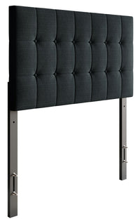 Ellis Upholstered Headboard in Charcoal Fabric, Button Tufted - Twin Size 