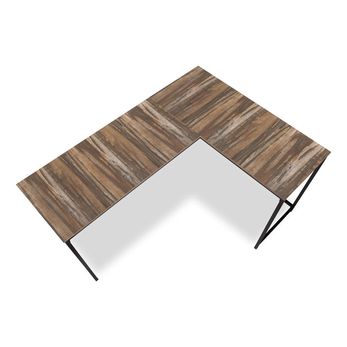 Karter L-Shaped Corner Desk - Brown 